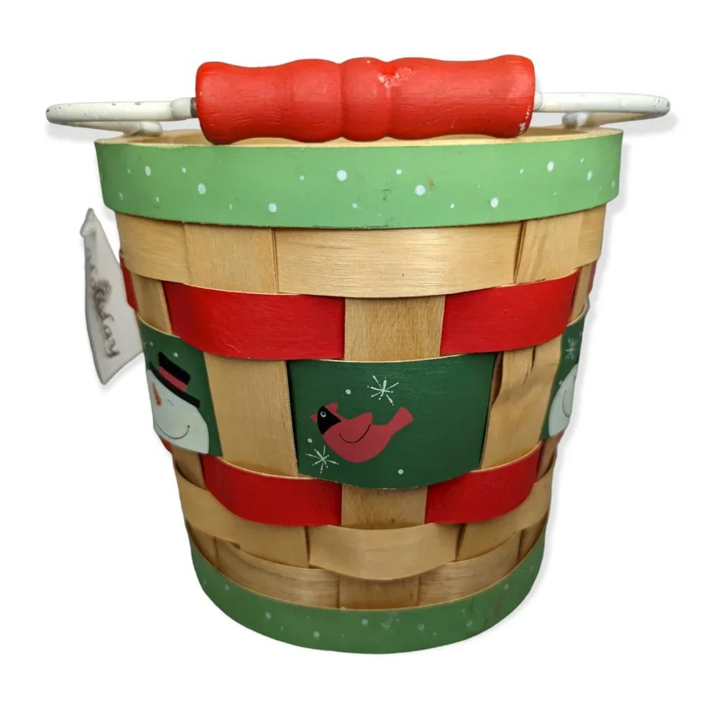 NWT Holiday Elegance Christmas Basket w/ Handle
